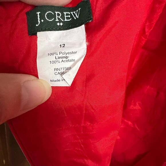 J. Crew Summer Spaghetti Strap Red Dress Women's 12 - Picture 4 of 5